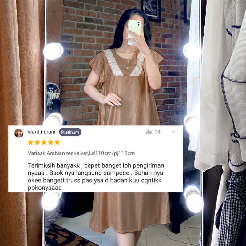 Sapasara - Daster Bali / Daster Payung Renda bahan Rayon Adem LD 110 Selutut Busui Friendly Etalase 2