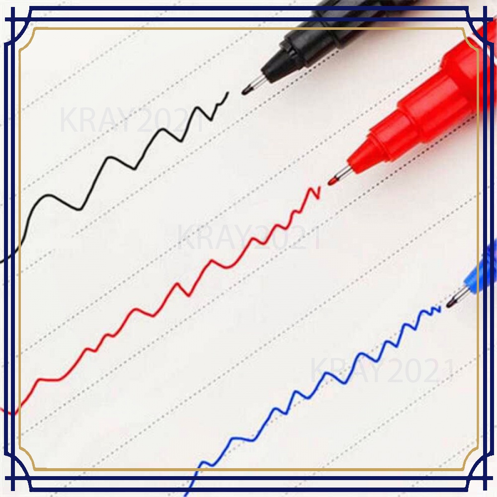 Pena Permanen Dual Head Tip Marker Pens Waterproof -AT517