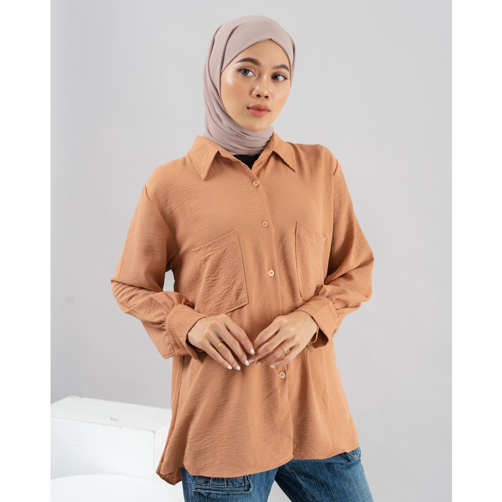 KEMEJA AIRFLOW KATRINA LONG SHIRT PREMIUM SHIRT B569