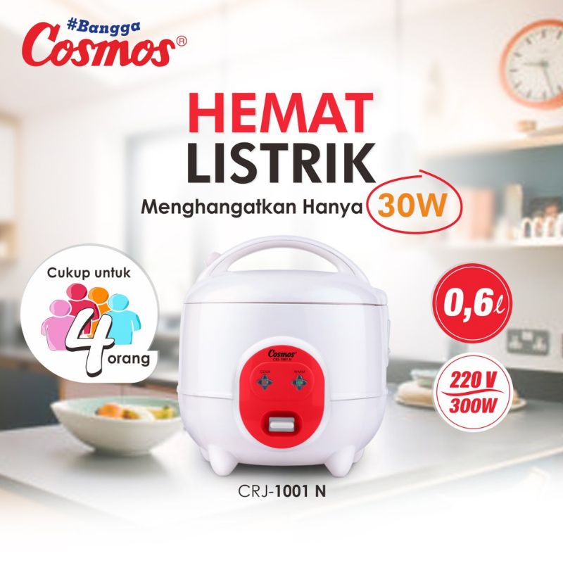 Magic Com Rice Cooker Cosmos 0.6 Liter 0.6Liter CRJ 1001 N Penanak Nasi Malang