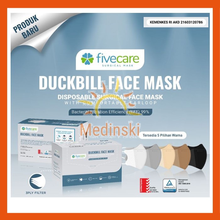Masker Medis Duckbill FiveCare Surgical Face Mask Duck Bill Five Care Box