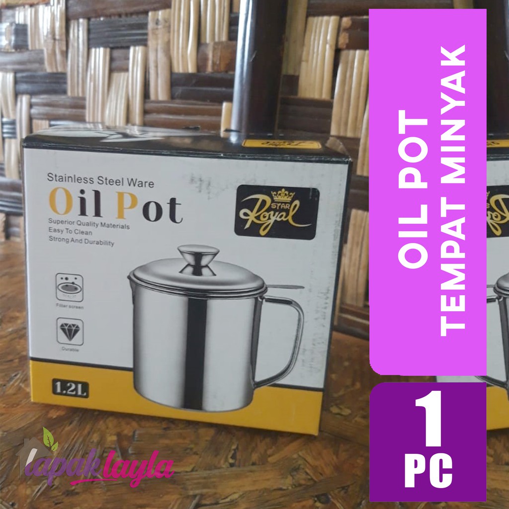 OIL POT TEMPAT MINYAK STAINLESS STEEL 1200 ML