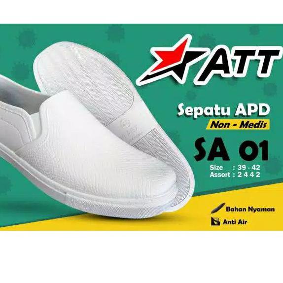 Nmr (Cod) Sepatu Karet Pria Putih Apd Non Medis Att Sa 01 Kh Super -