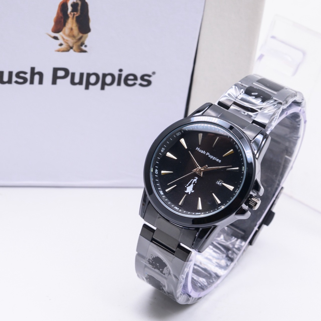 Grosiran Jam Tangan Wanita Hush Puppies 3480HB Analog Strap Stainless Steel Tanggal Aktif Free Box Jam Tangan (COD)