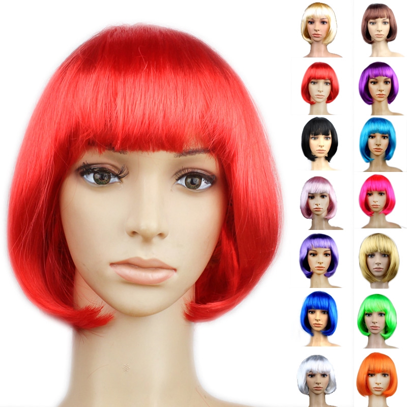 Cheap Womens Sexy Short Hair Bob Cut Full Wig Cosplay Fancy Dress