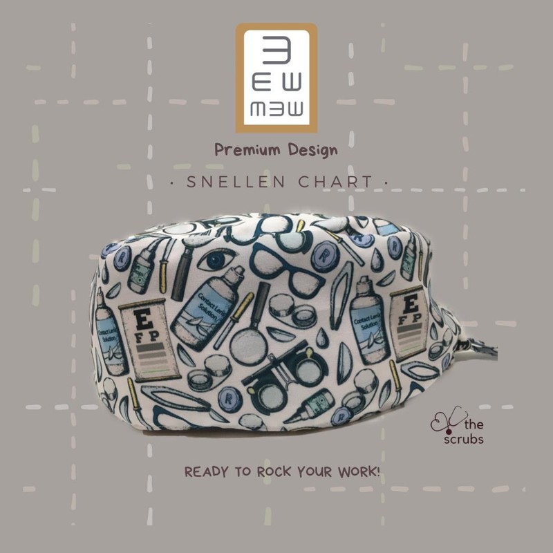 Napoli Premium (Surgical Hat/Surgical Cap) Snellen's Chart (Opthalmology 1)