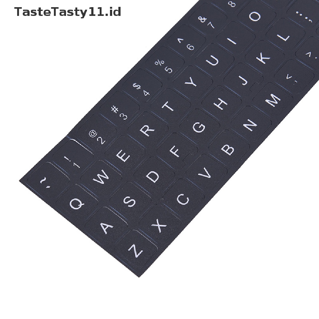 Stiker Pengganti Keyboard Bahasa Inggris Warna Hitam / Putih Untuk Pc / Komputer / Laptop