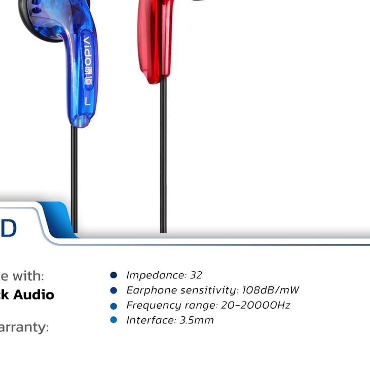 ✧ 🇲🇨 VIDO EARBUD ORIGINAL - KERE HORE LEGEND - NON MIC EARPHONE ❉