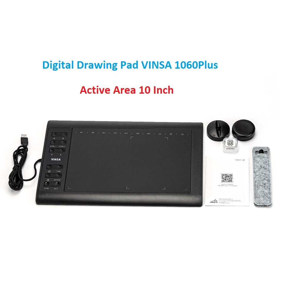 Digital Drawing Pad Graphic Pen Tablet 10 inch VINSA 1060Plus