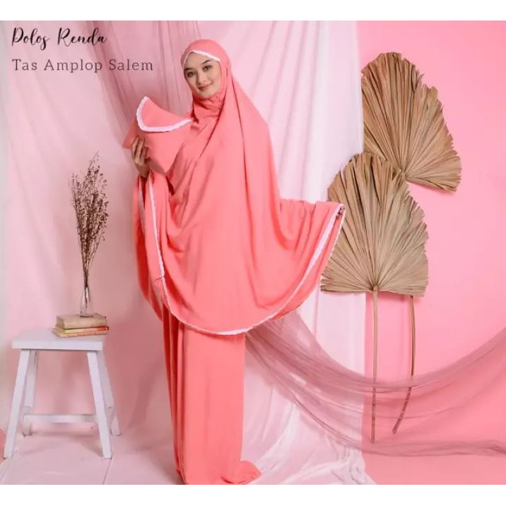 Mukena Polos Couple ibu dan anak Rayon Renda Jumbo Basic Premium I Mukenah Halus Pastel Soft