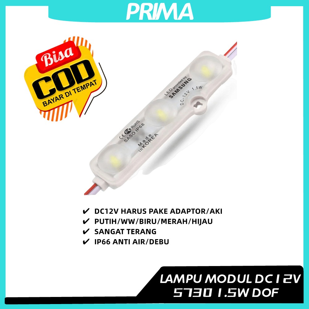 SAMSUNG Lampu Modul LED 5730 SMD 12v DC 3 Mata 12 v volt Module ( 6615)