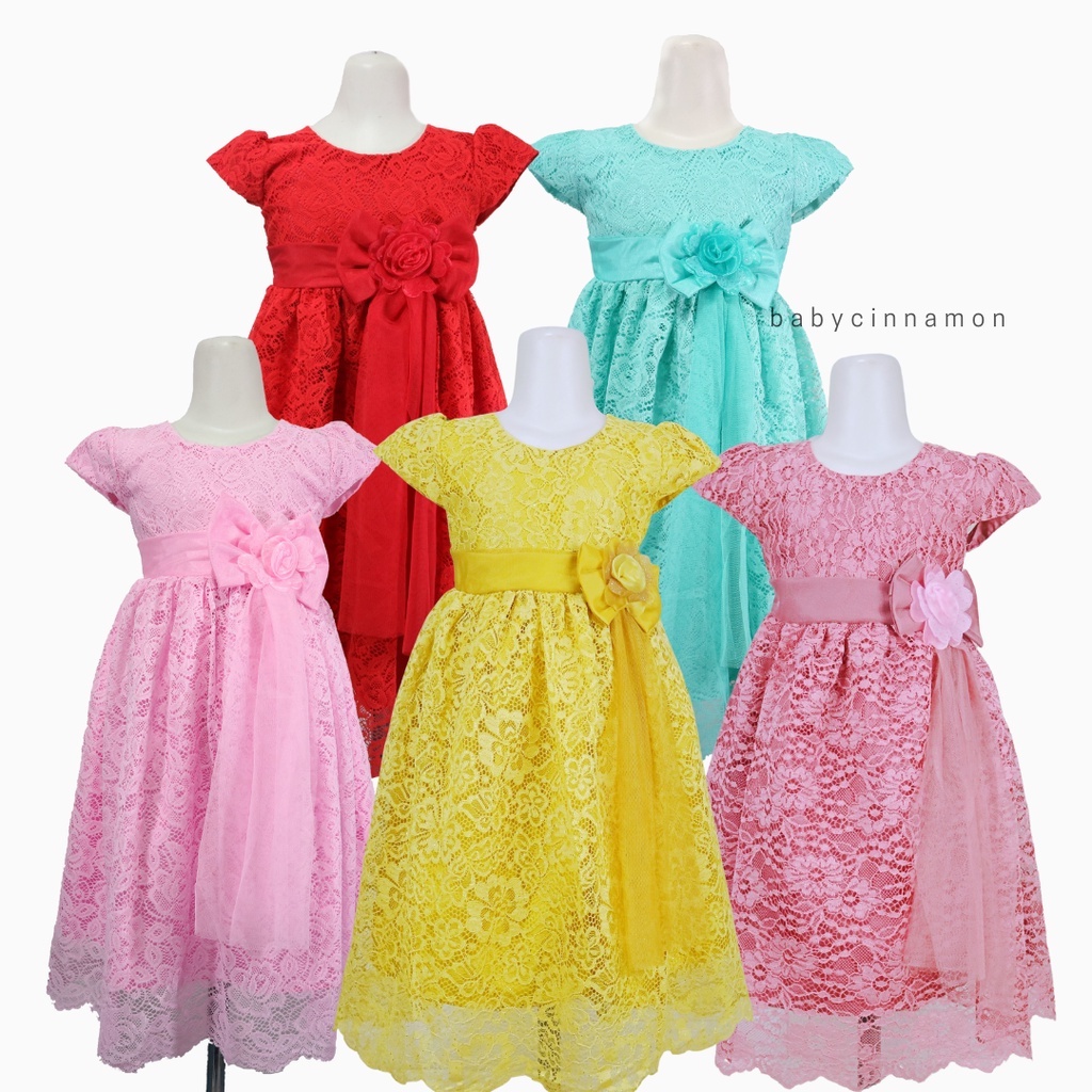 Gaun Pesta Size 8-12 Tahun / Ekspor Quality Premium Brukat Baju Anak Perempuan Dress Polos Natal