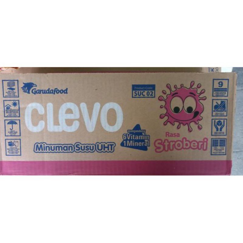 MINUMAN SUSU CLEVO 115 ML UHT 1 DUS ISI 40 PCS STROBERI COKELAT COKLAT ICE CREAM SUSU KOTAK SUSU ANAK