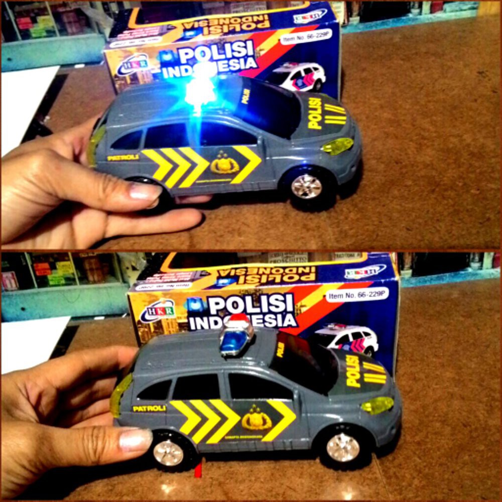mainan miniatur mobil honda CRV polisi sabhara indonesia lampu strobo menyala dan menguarkan suara