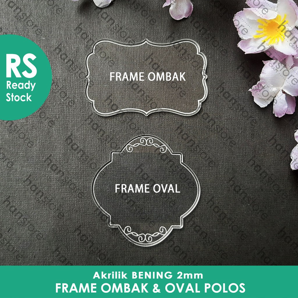 RS 5cm Frame Polos OVAL akrilik bening 2mm