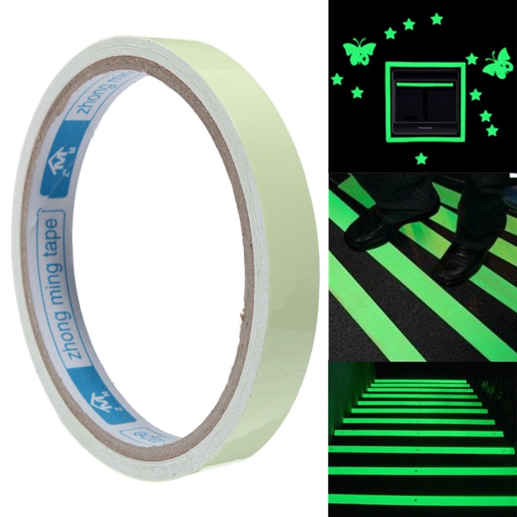 3meter Glow in The Dark Tape Fluorescent Luminous Neon Penanda Pengaman Darurat Tangga Tape Peringatan Panggung Selotip Selfluminous
