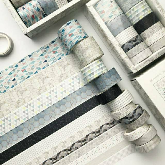 

Washi Tape 1Roll 2 meter GEOMETRIC FIGURE TRAVEL SIZE