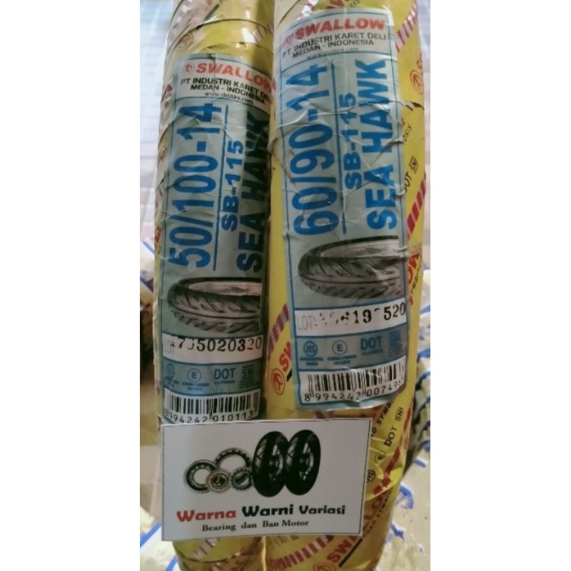 Ban Motor SWALLOW SEA HAWK satupaket Ukuran 50 100 & 60 90 ring 14