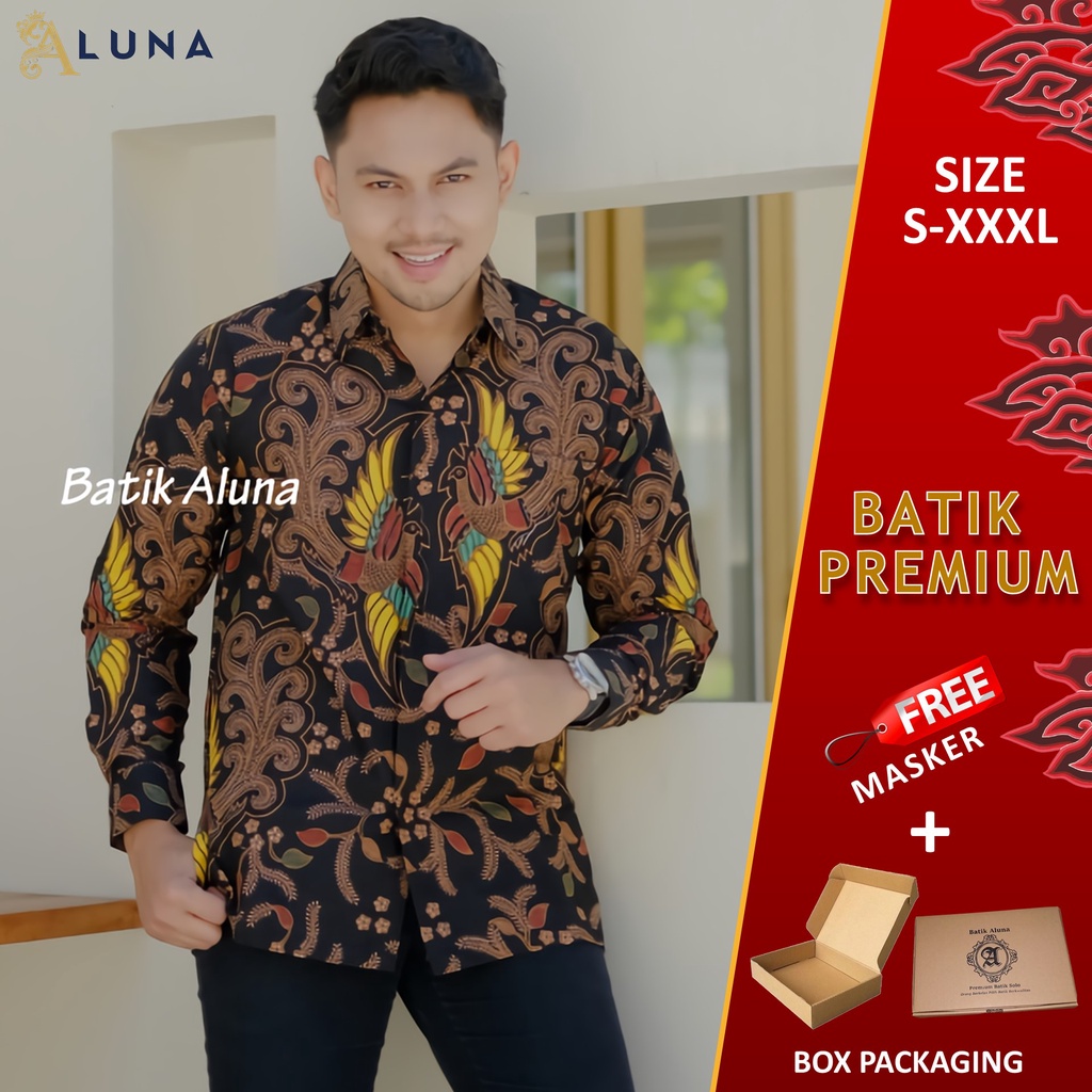 KEMEJA BATIK PRIA LENGAN PANJANG PREMIUM REGULAR MODERN BATIK ALUNA PCW 064