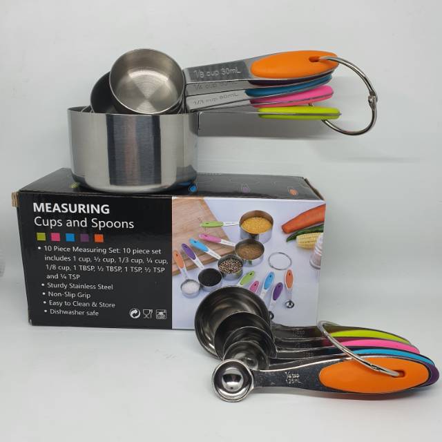 Stainless measuring cups and spoons set 10s / sendok takar