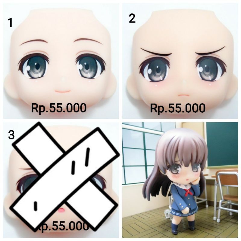 704 Nendoroid Megumi Kato Faceplate Saekano Split Part Muka