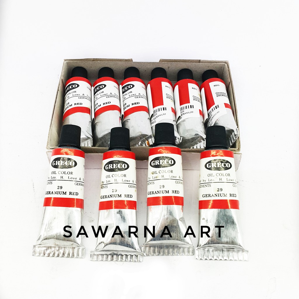 Cat Minyak Greco / Greco Oil Colour Geranium Red No 29