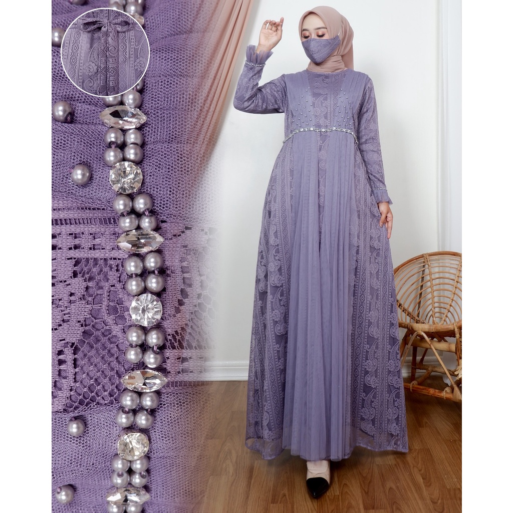 PROMO LONG DRESS VIOLA / DRESS PESTA / DRESS KONDANGAN CANTIK