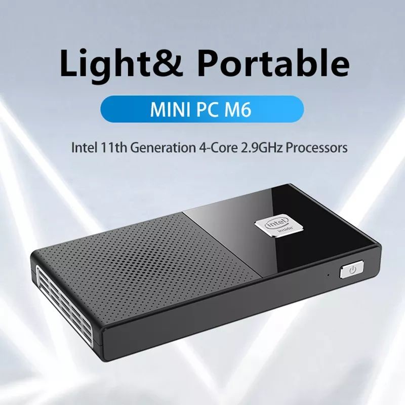 Mini PC M6 8/128GB SSD Intel Quadcore N6000 HDMI WiFi6 Windows 11 Pro