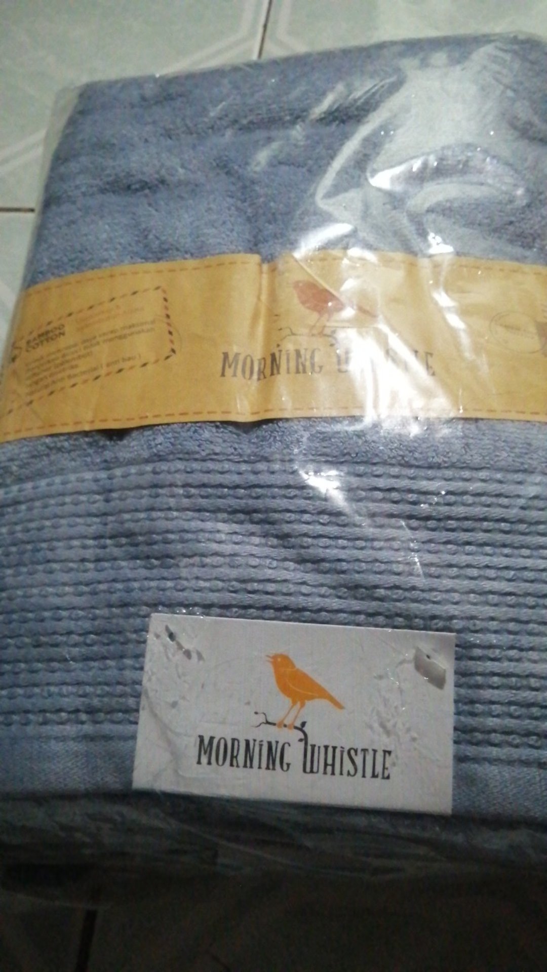 Terry Palmer Handuk Mandi Dewasa Jumbo Bagus Murah Morning Whistle Bamboo Cotton Towel Azura 70x135