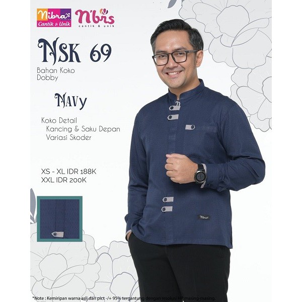 KOKO NIBRAS NSK 69 NAVY DAN ABU KOKO LENGAN PANJANG