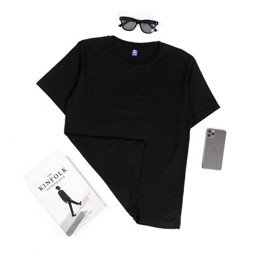 KAOS POLOS LENGAN PENDEK COTTON COMBED 30S-HITAM