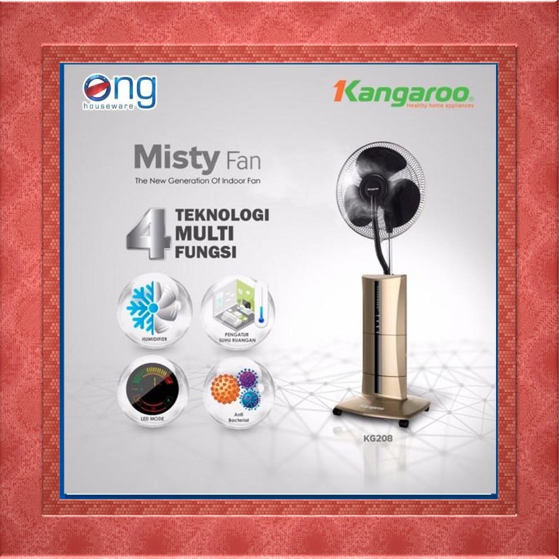 Diskon Kipas Angin Misty Fan Anti Bacterial Uap Air Pendingin Kangaroo KG208 Promo