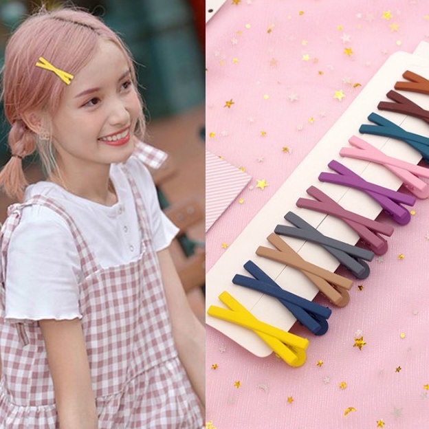 Jepit Rambut Korea Matte Cross Warna Warni / Jepitan Fashion Korea