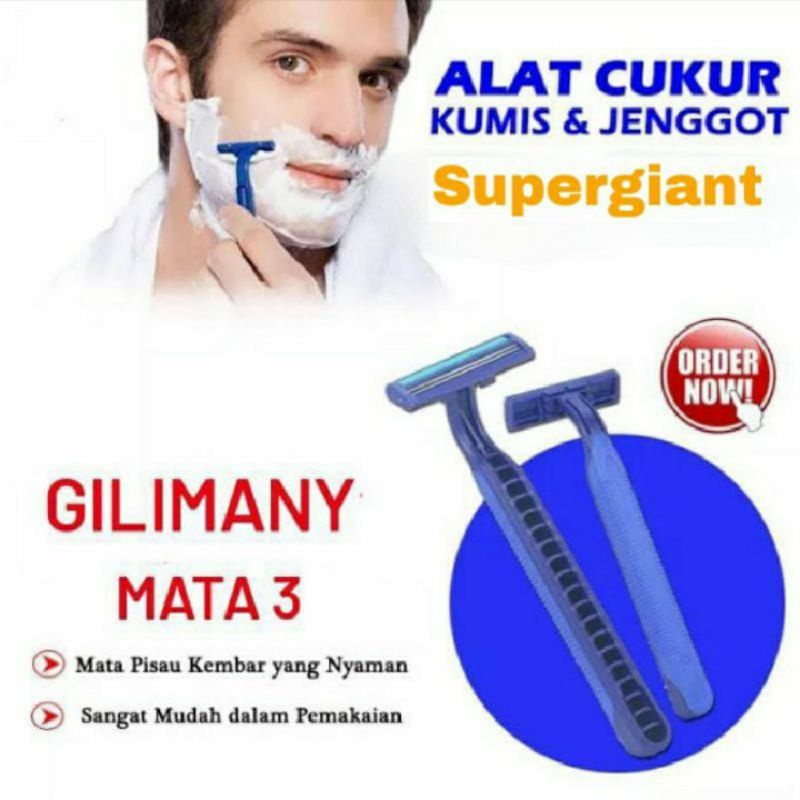 Alat Cukur Pisau Cukur Cukuran Kumis Jenggot Gilimany 2 Mata Silet Alat Pembersih Jenggot Kumis Cukur/Pcs