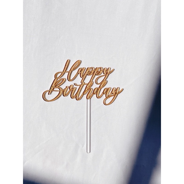 

Cake Topper Happy birthday emas Tusukan kue selamat ulang tahun gold acrylic akrilik size s