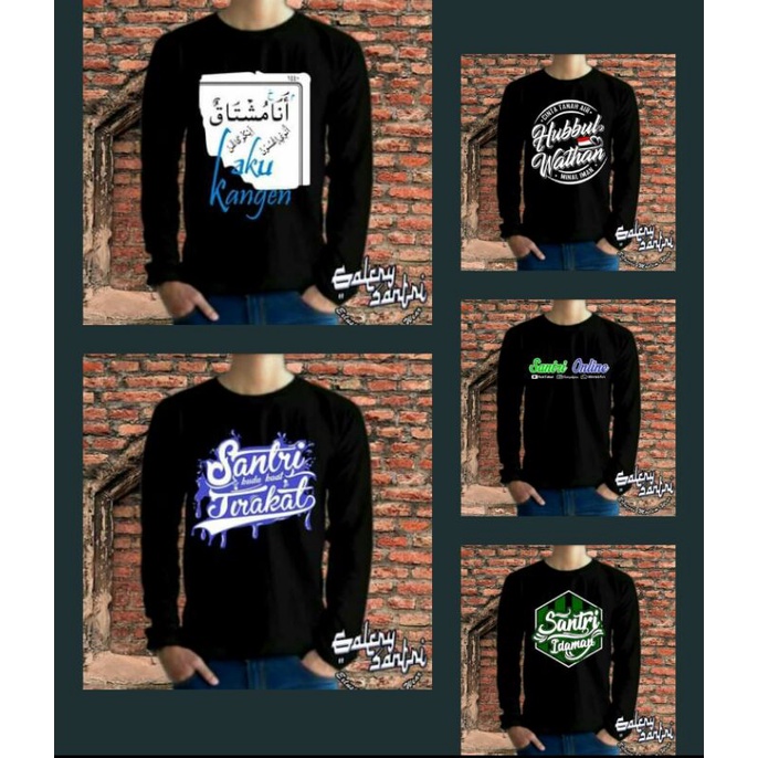 Kaos Santri // Kaos Kata Islami lengan panjang // Distro santri