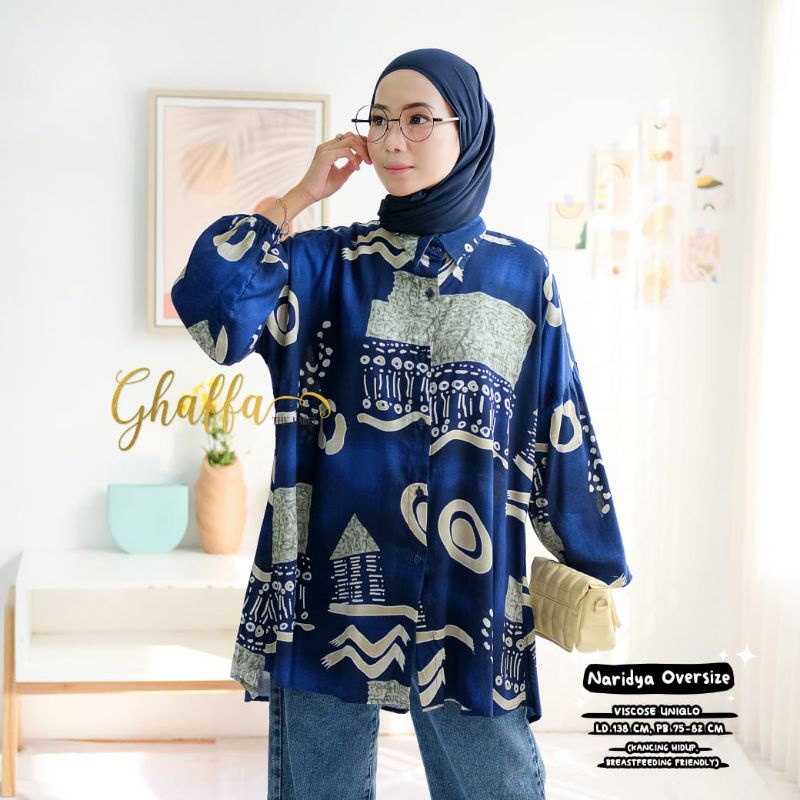 Blouse motif Oversize Naridya oversize by ghaffa the label