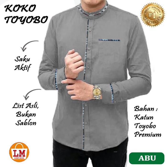 Baju Kemeja Koko Pria Lengan Panjang Terbaru 2021 KOKO TOYOBO LMS 14747-14755