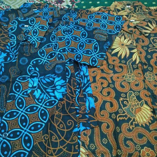 Batik Couple Keluarga Sania Ruffle Ori Ndoro Jowi Dnt Motif Seno Biru