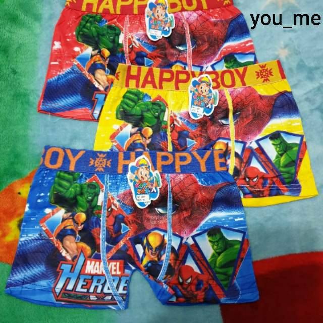 Celana dalam boxer anak laki happy boy / uk M L XL