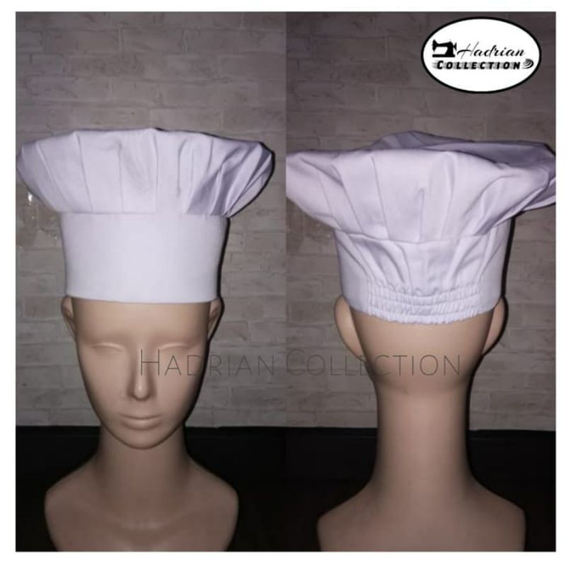 Topi Koki Topi Chef  Hat Chef Profesional Dewasa dan anak - Hitam Merah Putih ( Tersedia 26 varian warna )