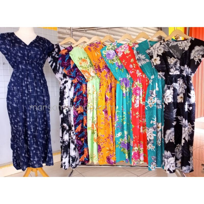 Pakaian Harian (Dalam Rumah) Wanita Daster Dewasa motif bunga bahan rayon