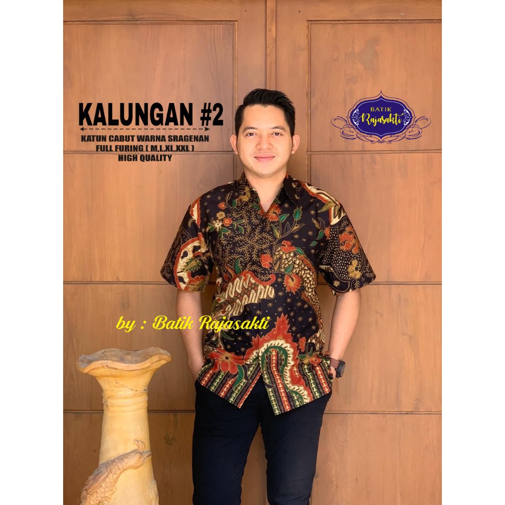 KALUNGAN 2 RAJASAKTI KEMEJA BATIK SOLO PRIA LENGAN PENDEK LAPIS FURING ATASAN BATIK PREMIUM MODERN KATUN HALUS BAHUWIRYA  BANAMITRA BANAMITRA PUTIH BANGSAWAN BAYU PUTRA BERLIAN BIRU BHARATAYUDA BIMASENA BIRENDRA BIRU INDAH BRAHMAKERTA BRAHMAKERTA MERAH