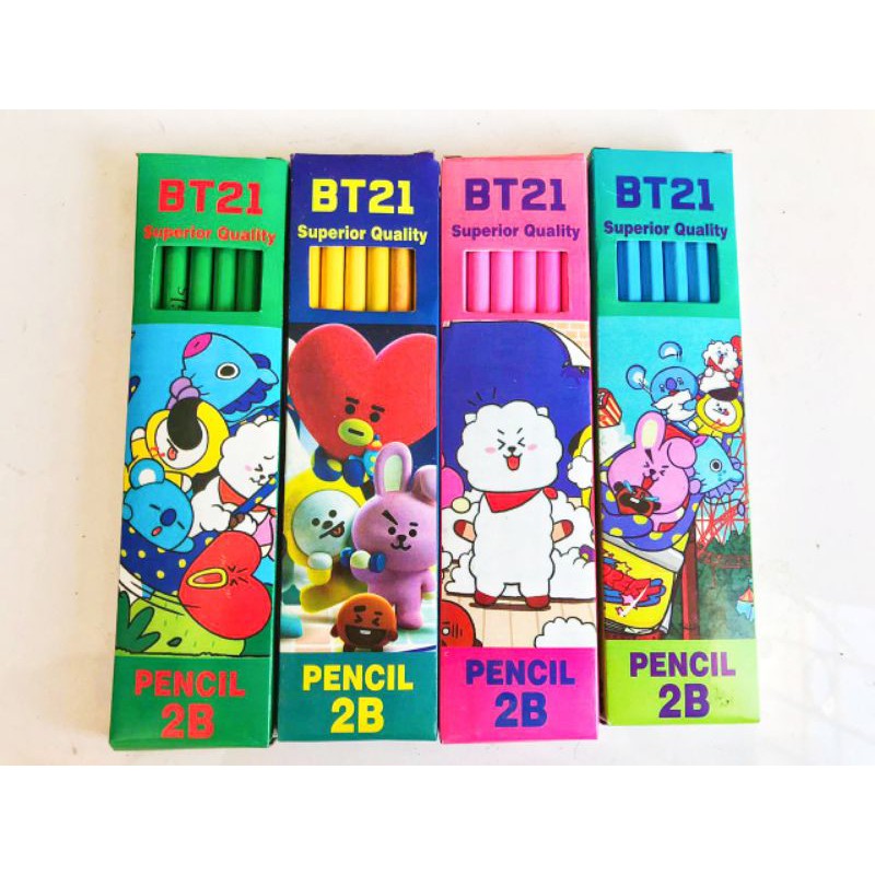 PENSIL LUCU 2B BT21 12pcs