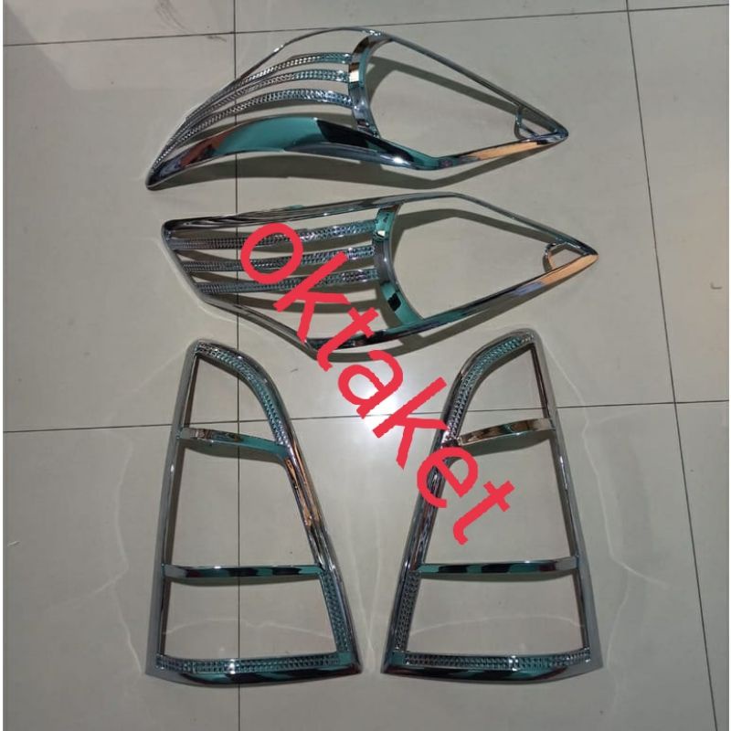 paket garnish lampu depan belakang grand innova 2012-2015 exclusive hitam chrome