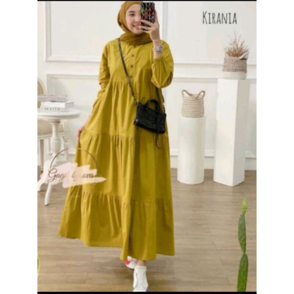 mididres rayon kirania kancing depan / gamis susun gamis canda mididres muslim