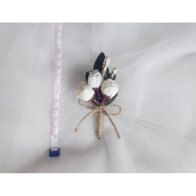 corsage bunga dada bunga jas pin bros penanda panitia rustic boutonniere wedding groom