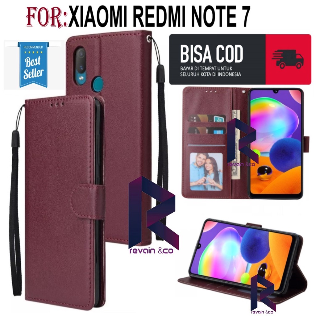 FLIP COVER XIAOMI REDMI NOTE 7/NOTE 7 PRO FLIP WALLET LEATHER KULIT PREMIUM SARUNG BUKA TUTUP KESING HP FLIP CASE XIAOMI REDMI NOTE 7