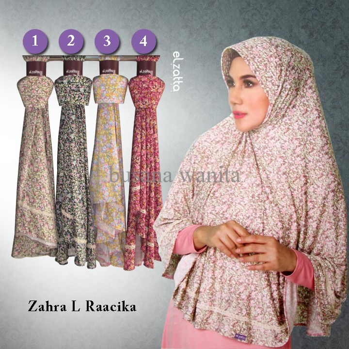 Bergo Elzatta Zahra L Raacika - Motif Bunga