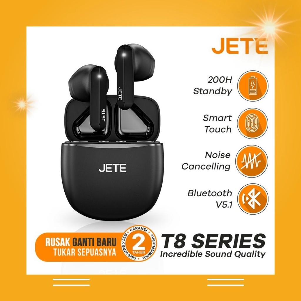 TWS Earbuds Headset Bluetooth JETE T8 - Bluetooth 5.1